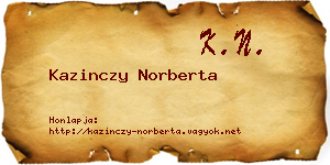 Kazinczy Norberta névjegykártya
